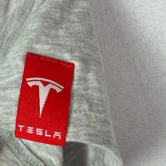 Tesla Light Gray Model X V-Neck Short Sleeve T-Shirt S - Picture 5 of 6